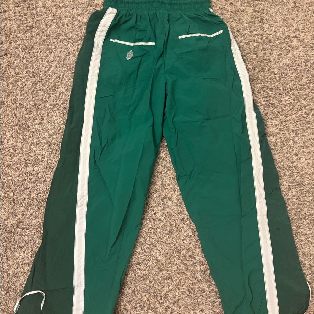 FP Movement by Free People Green Track Pants with White Stripes